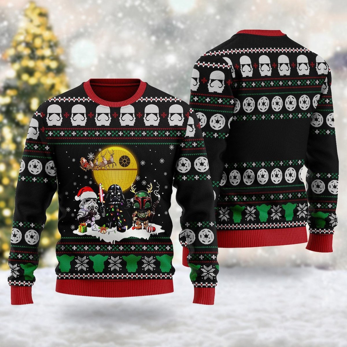 Star Wars Ugly Christmas Sweater Galaxy Moon Santa Reindeer Xmas Sweater.jpg