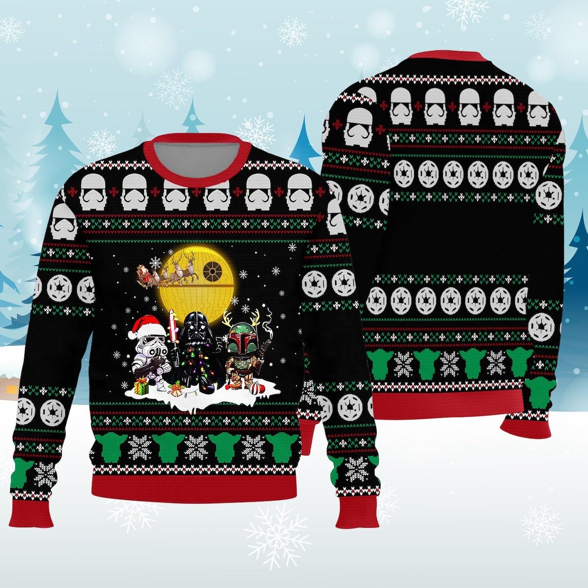 Star Wars Ugly Christmas Sweater Galaxy Moon Santa Reindeer Xmas Sweater.jpg