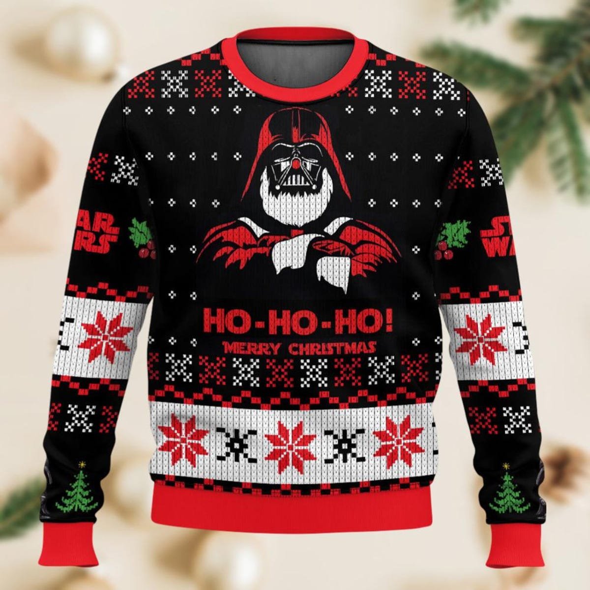 Star Wars Ugly Christmas Sweater Ho Ho Ho Star Wars Santa Hat Sweater.jpg