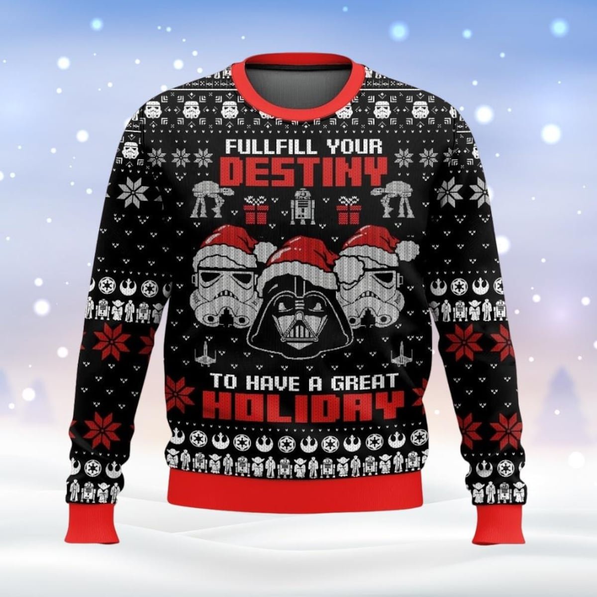 Star Wars Ugly Christmas Sweater Stormtrooper Darth Vader Mandalorian Christmas Sweater 2