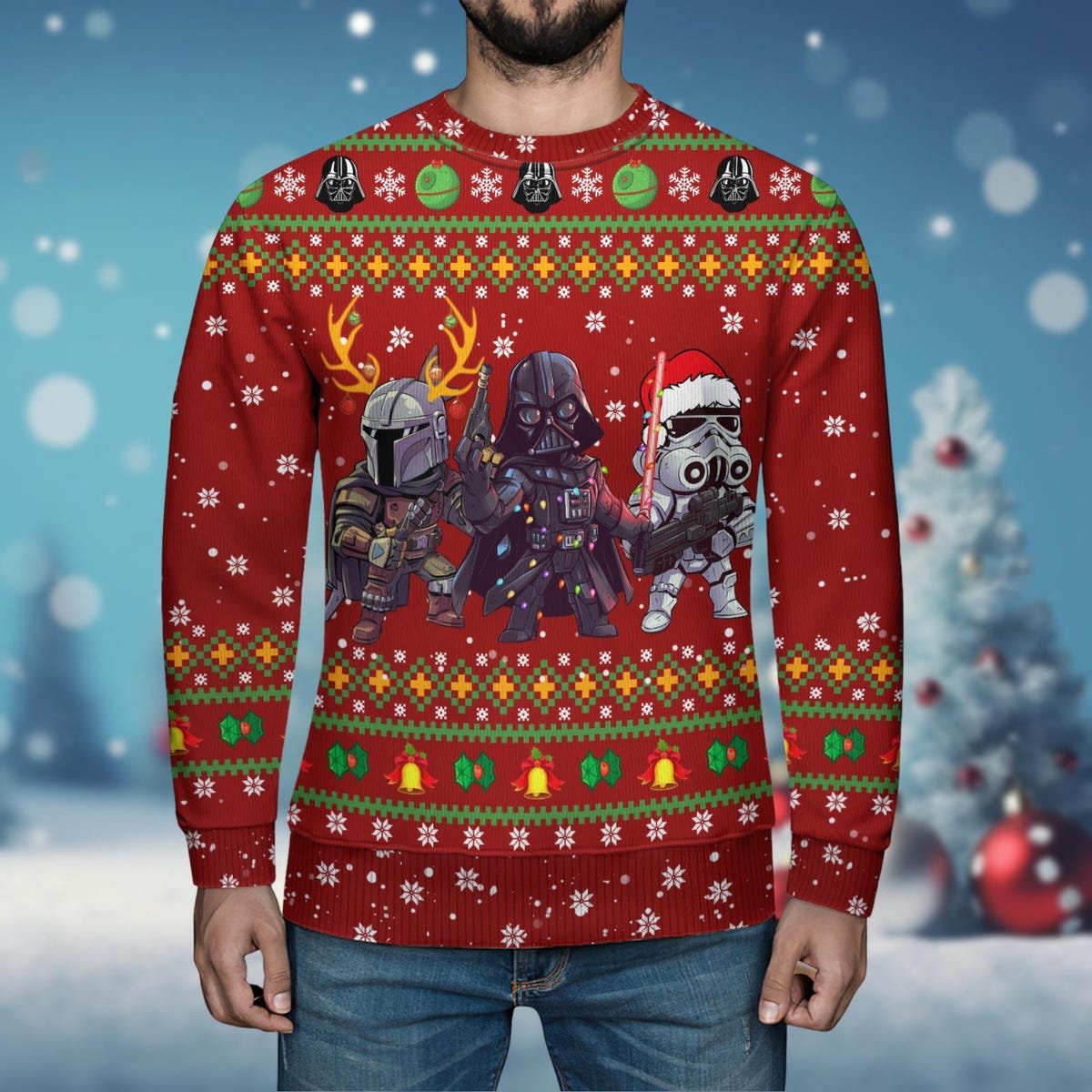 Star Wars Ugly Christmas Sweater Stormtrooper Darth Vader Mandalorian Christmas Sweater NEW496731 2