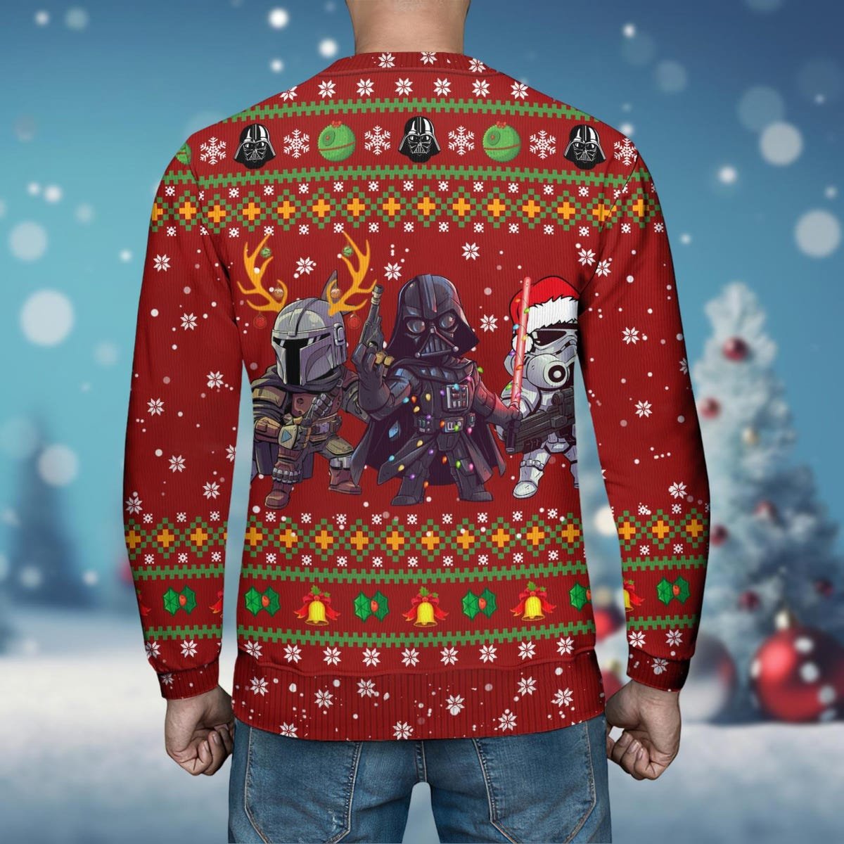 Star Wars Ugly Christmas Sweater Stormtrooper Darth Vader Mandalorian Christmas Sweater NEW496731 3