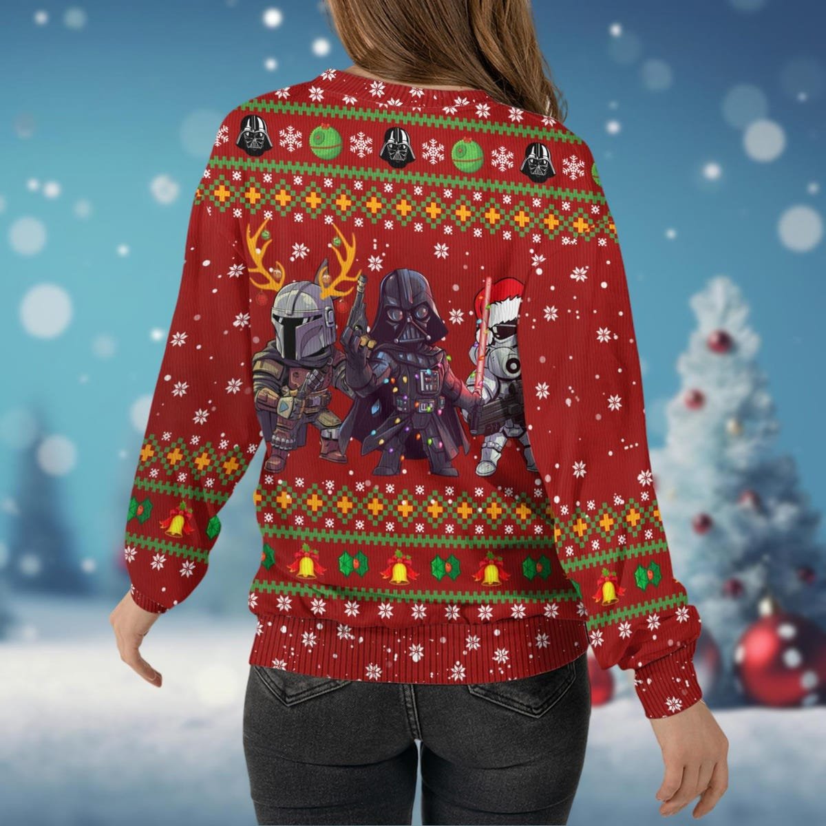 Star Wars Ugly Christmas Sweater Stormtrooper Darth Vader Mandalorian Christmas Sweater NEW496731 5