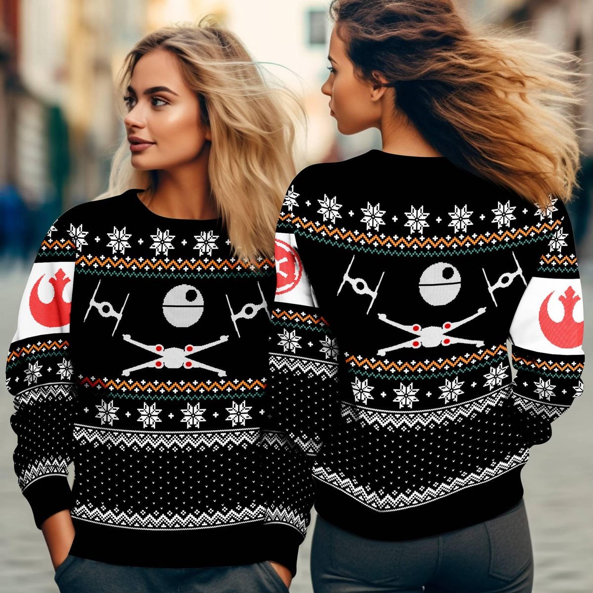 Starwars X Wing Vs Tie Fighter Ugly Christmas Sweater Anakin Skywalker Stormtrooper Christmas Sweater 1