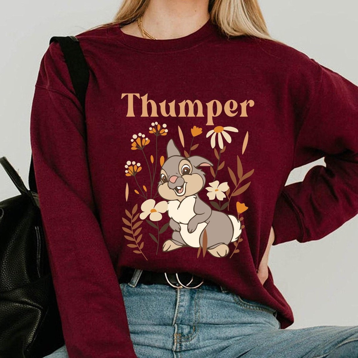 Bambi Thumper Floral Cottagecore T shirt Boho Style Family Trip 2024.jpg