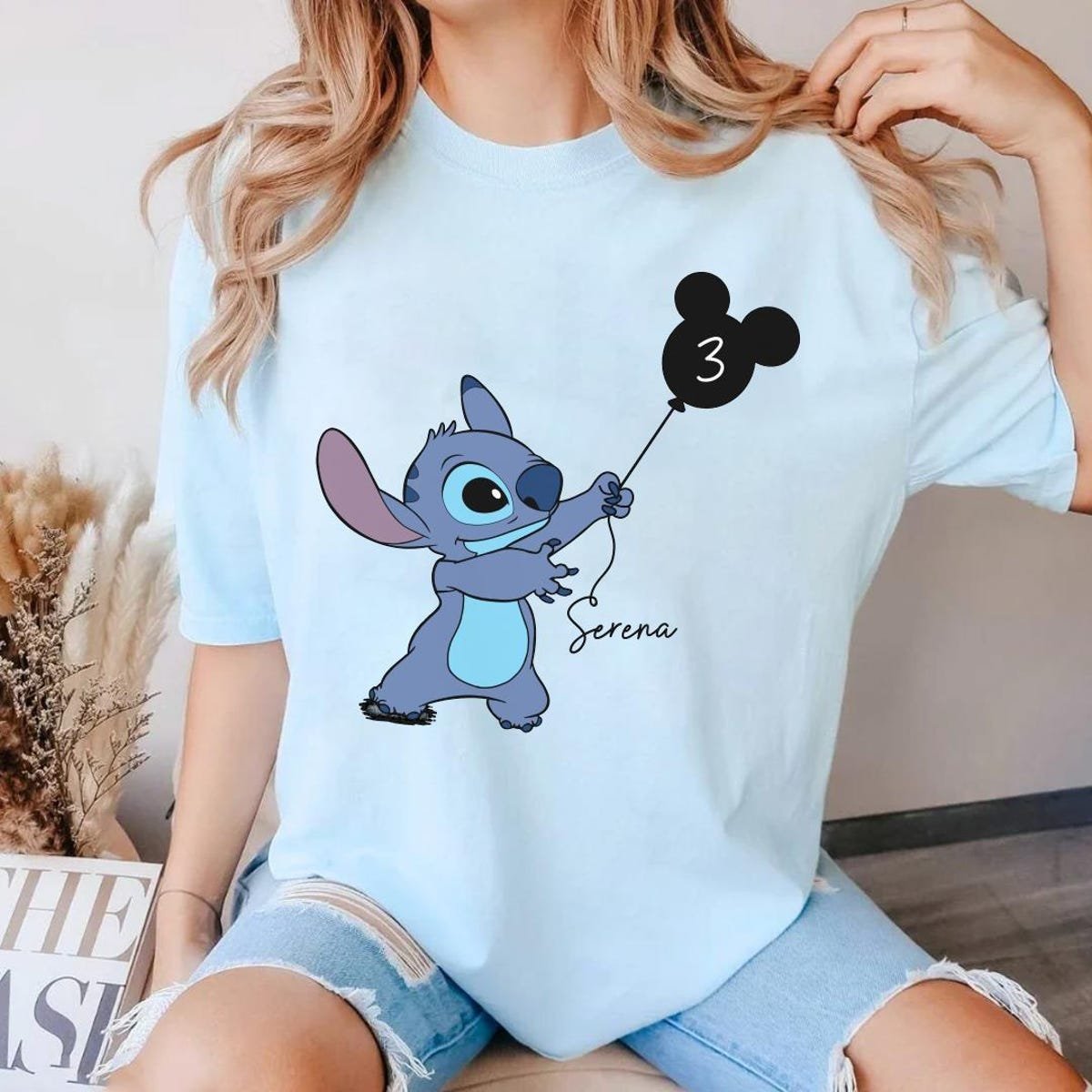 Custom Disney Birthday Shirt with Mickey Balloon for Kids