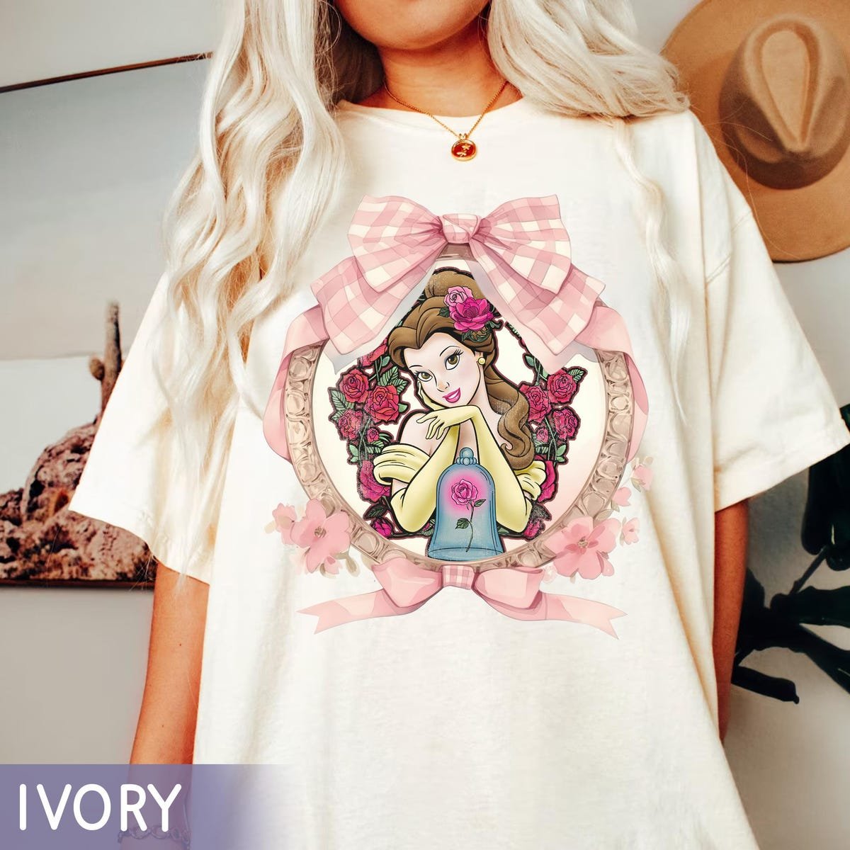 Disney Beauty Beast Belle Shirt Roses Watercolor Birthday Tee 2025