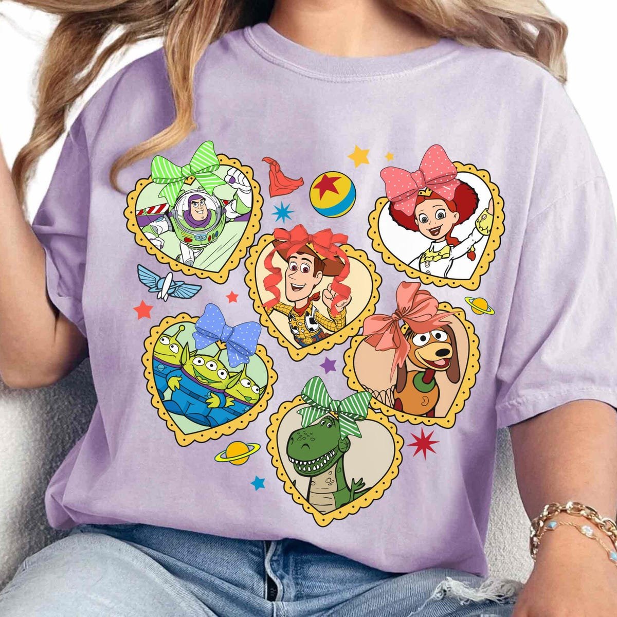 Disney Coquette Bow Locket Heart Shirt Toy Story Father's Day Gift
