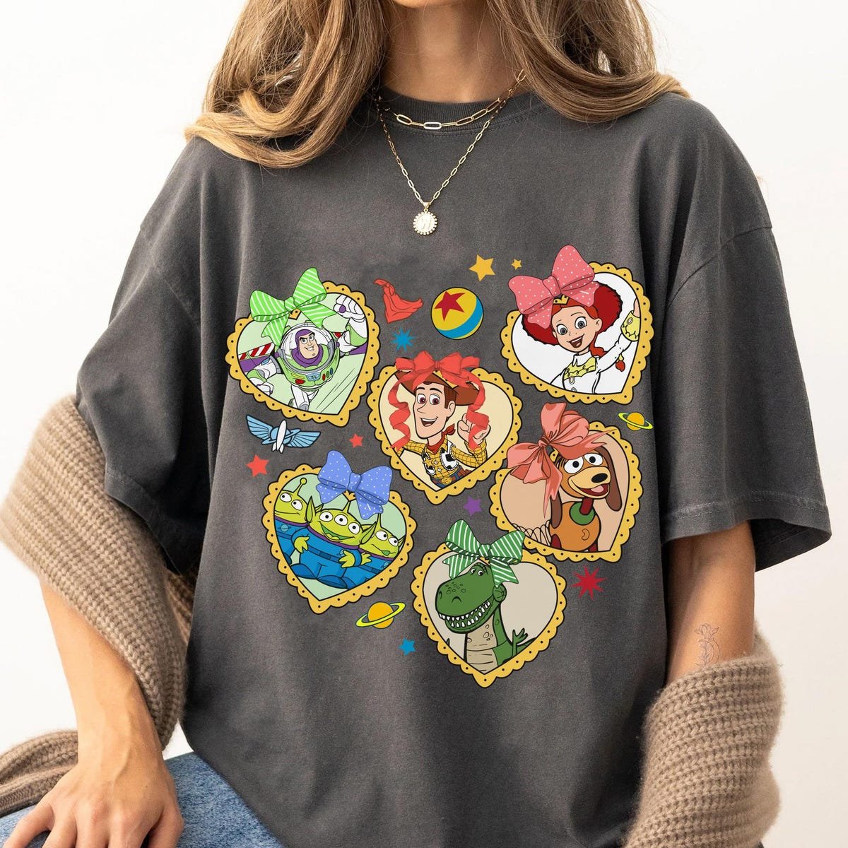 Disney Coquette Bow Locket Heart Shirt Toy Story Father's Day Gift