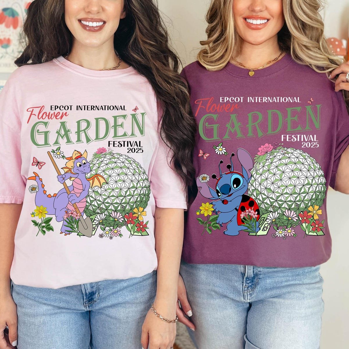 Disney Epcot Flower Garden Festival Shirt Orange Bird Stitch Pooh Tee