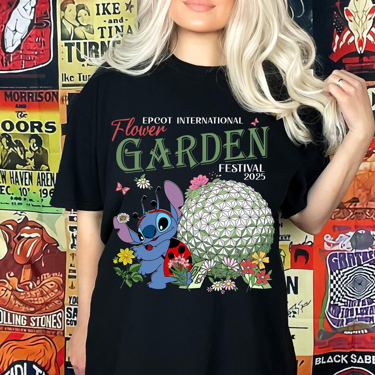 Disney Epcot Flower Garden Festival Shirt Orange Bird Stitch Pooh Tee