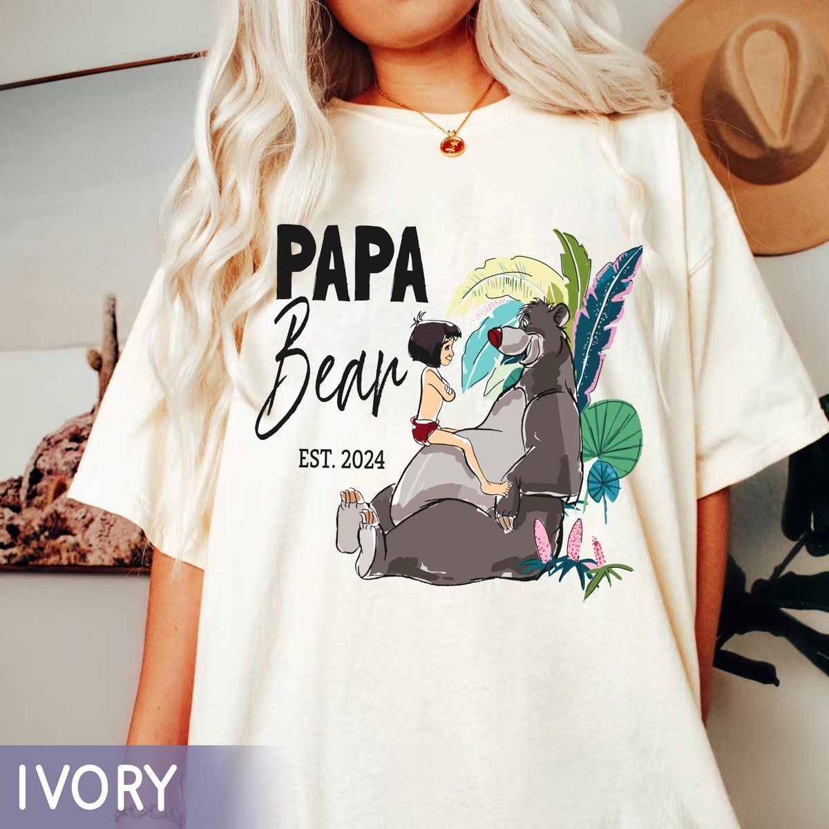 Disney Jungle Book Dad Son Shirt Mowgli Baloo Father's Day Gift 2024