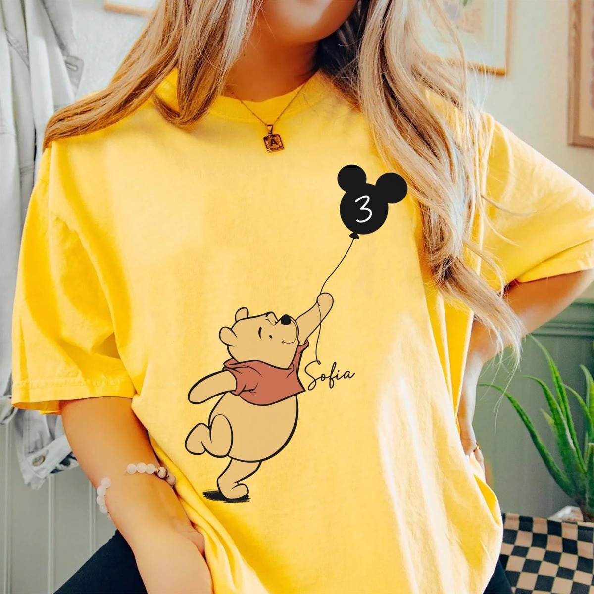 Disney Pooh Mickey Balloon Shirt Kid Birthday Gift