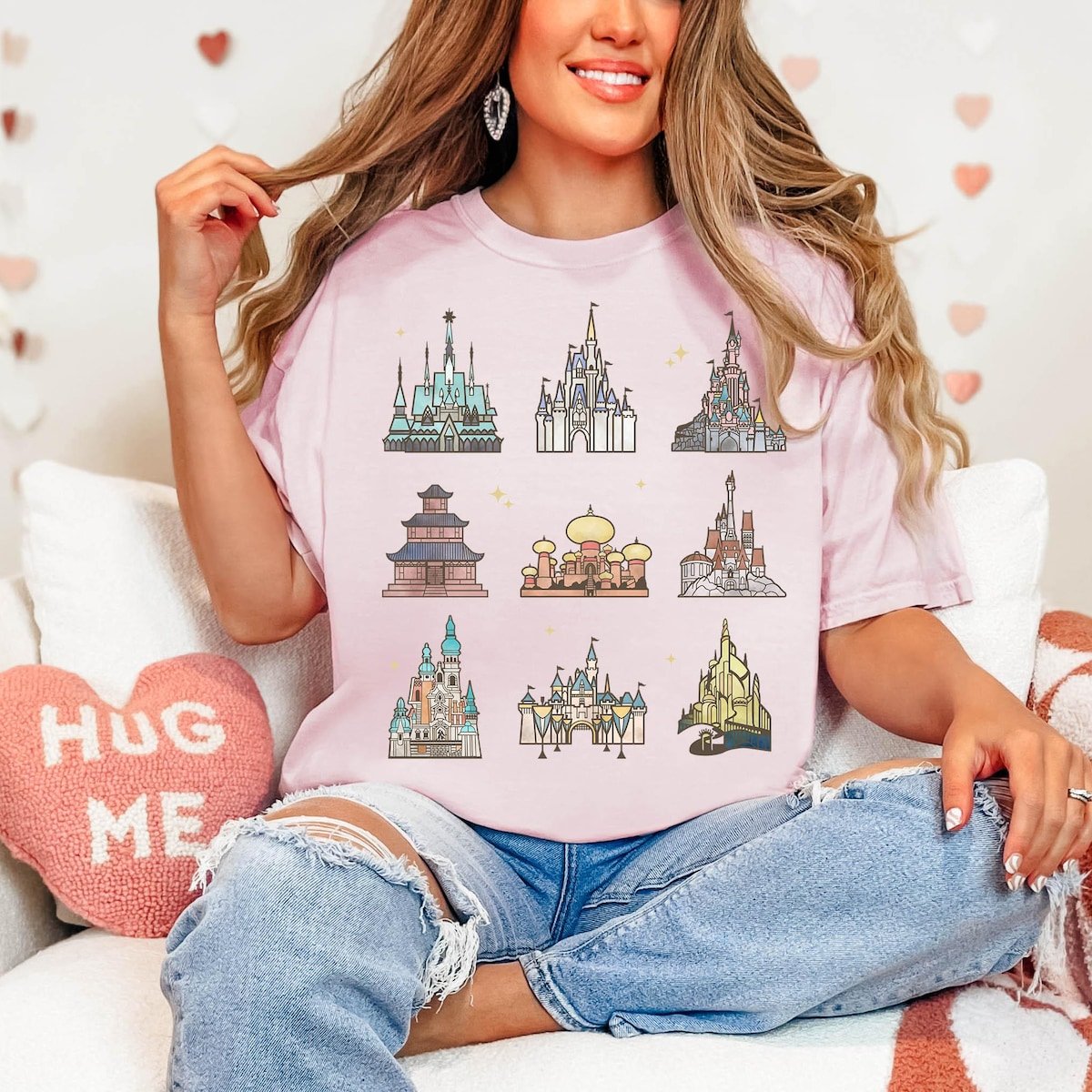 Disney Princess Castle Shirt Ariel Belle Cinderella Magic Kingdom Tee