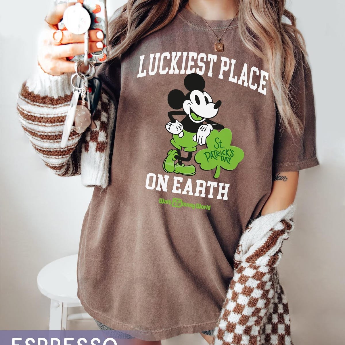 Disney St Patricks Day Shirt Mickey Mouse Shamrock Tee