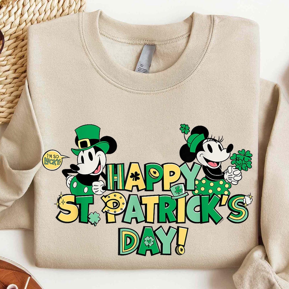 Disney Vintage Mickey Minnie St Patricks Day Shirt Family Matching