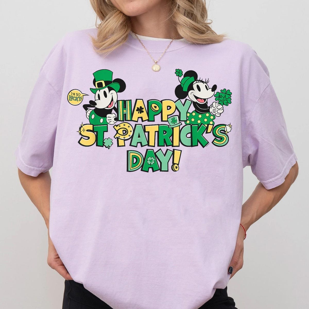 Disney Vintage Mickey Minnie St Patricks Day Shirt Family Matching