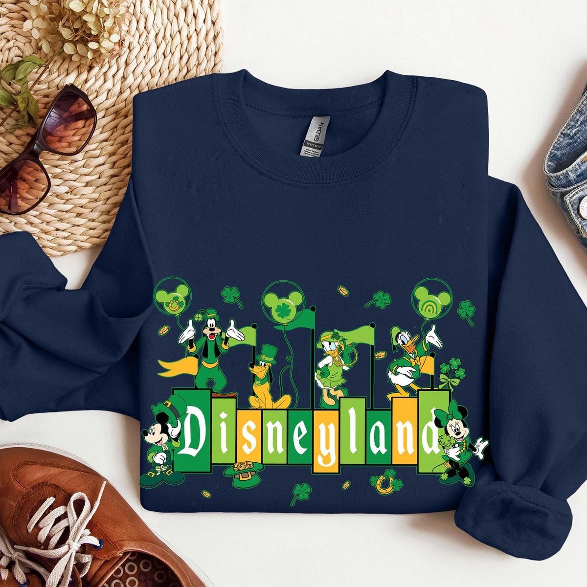 Disneyland 1955 Sign Mickey and Friends Shirt Disney Irish Family Trip