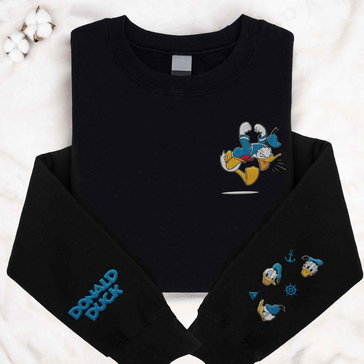 Embroidered Donald Duck Sweatshirt Disney 90th Anniversary Shirt