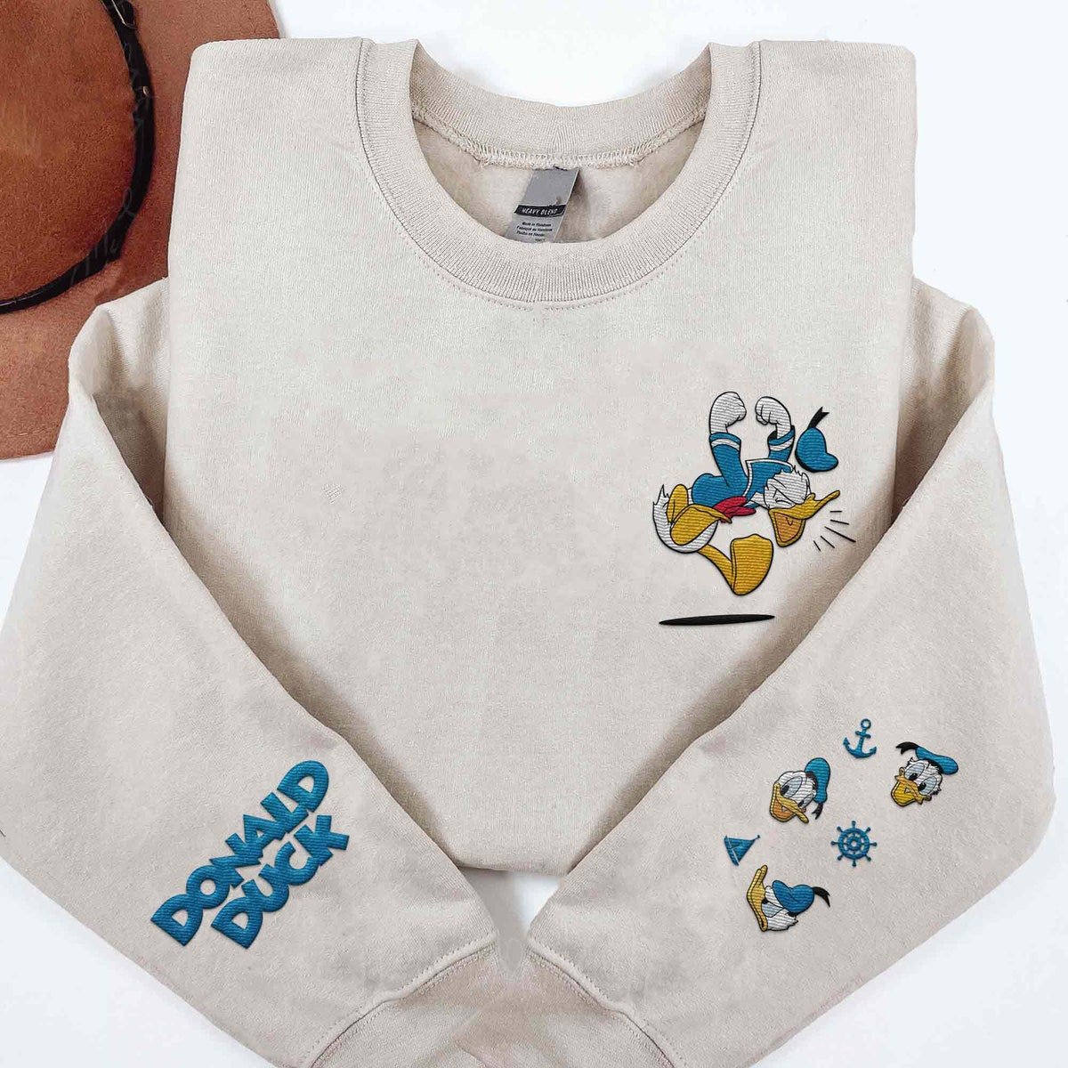 Embroidered Donald Duck Sweatshirt Disney 90th Anniversary Shirt