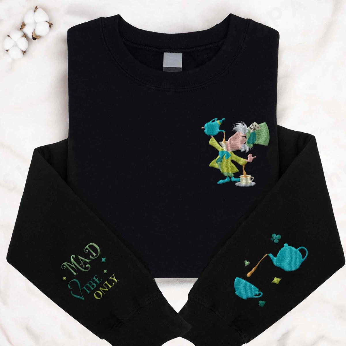 Embroidered Mad Hatter Sweatshirt Alice In Wonderland Disney Apparel