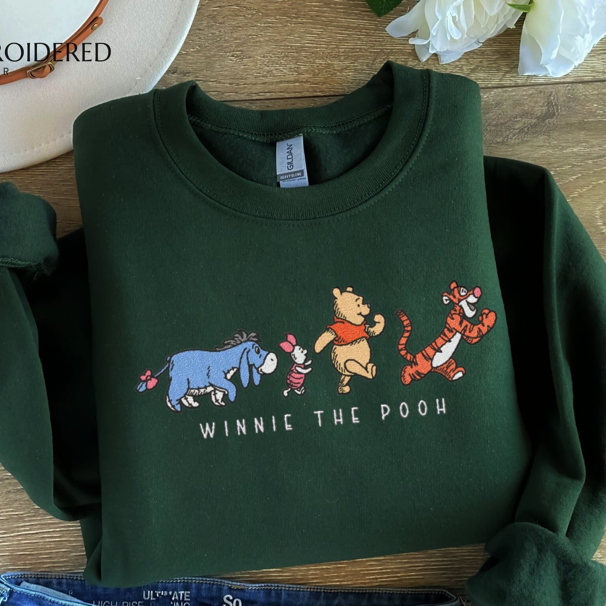 Embroidered Winnie The Pooh Sweatshirt Pooh Tigger Eeyore Piglet