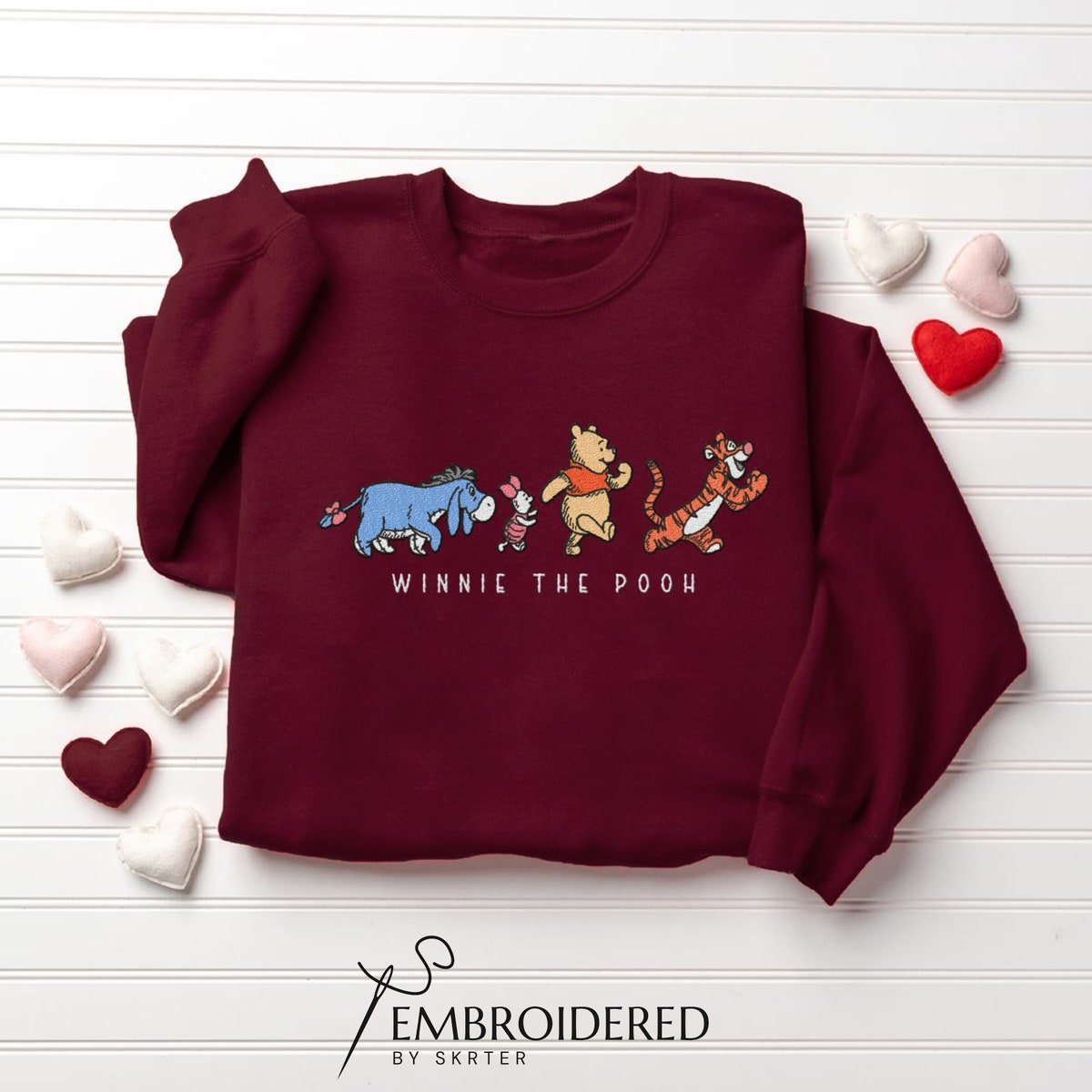 Embroidered Winnie The Pooh Sweatshirt Pooh Tigger Eeyore Piglet