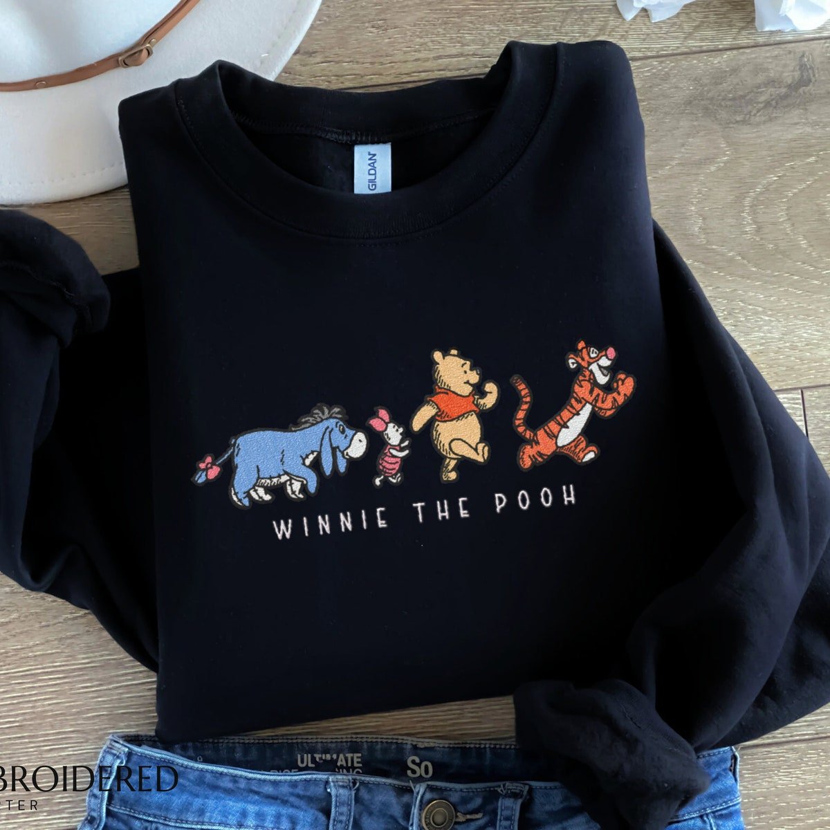 Embroidered Winnie The Pooh Sweatshirt Pooh Tigger Eeyore Piglet