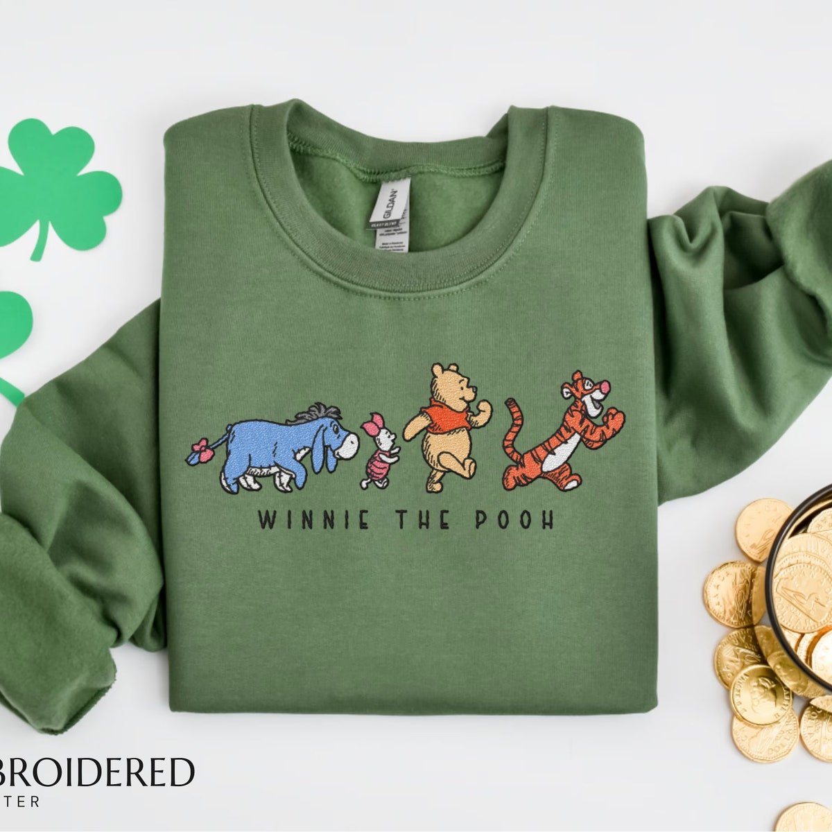 Embroidered Winnie The Pooh Sweatshirt Pooh Tigger Eeyore Piglet