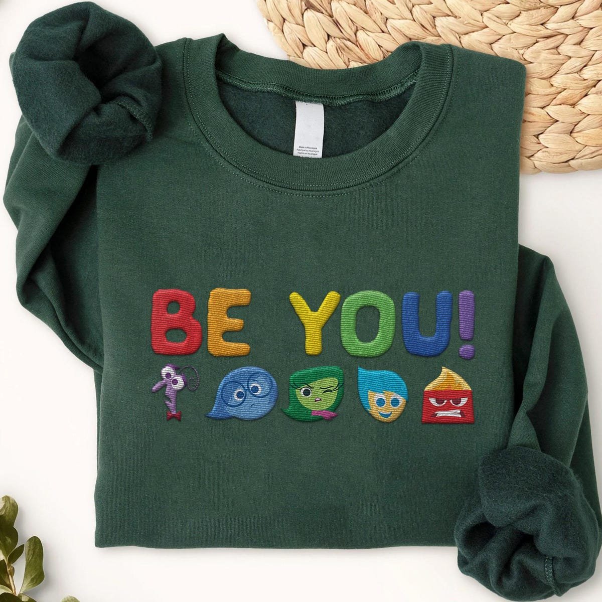 Inside Out Be You Rainbow Sweatshirt Disney Embroidery