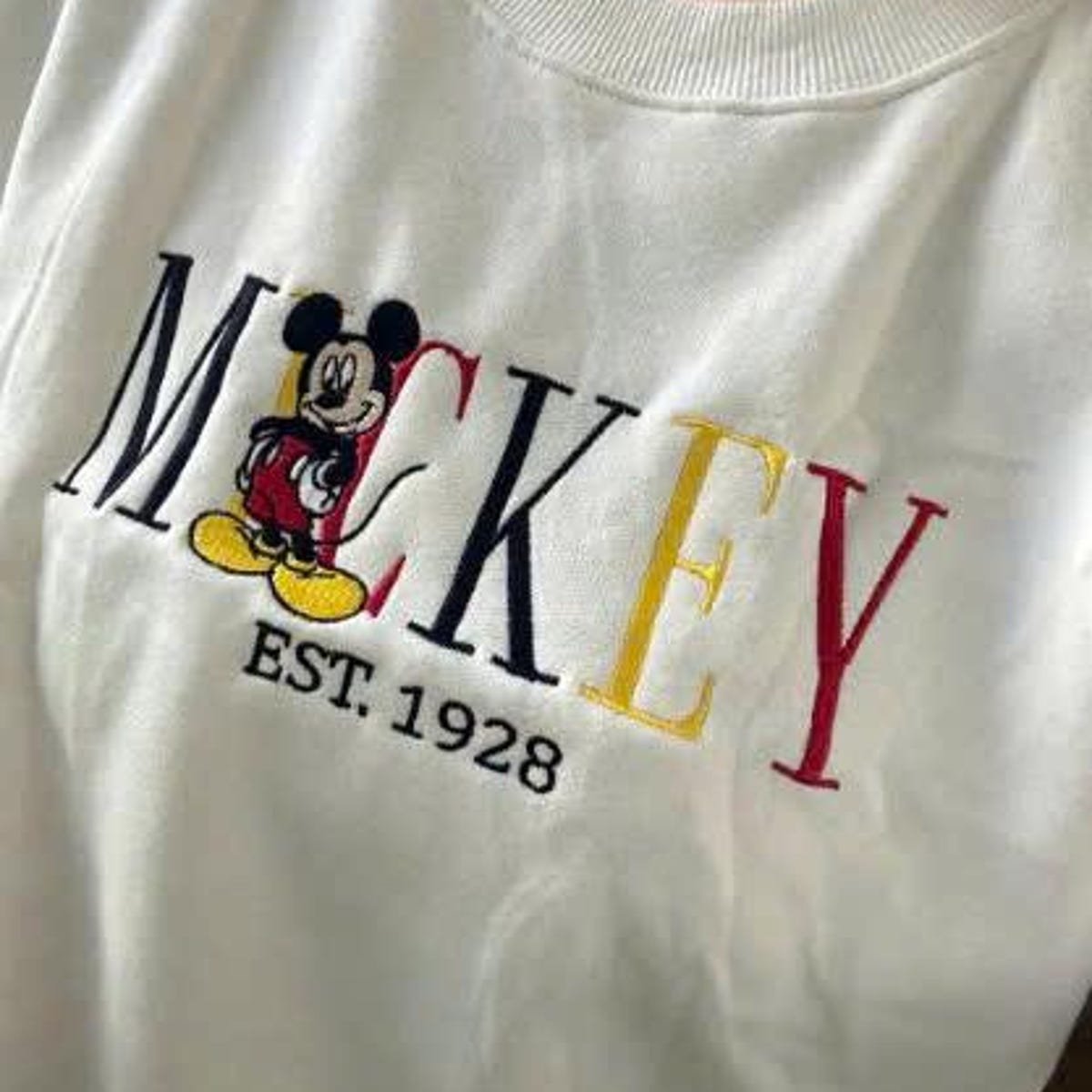 Mickey Mouse Embroidered Sweatshirt Disney Crewneck Gift