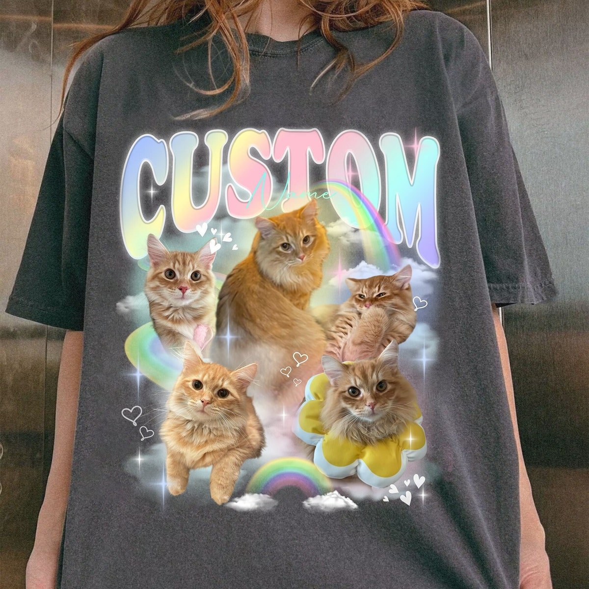 Pet Rainbow Comfort Colors Shirt Customizable Dog Cat Lover Gift