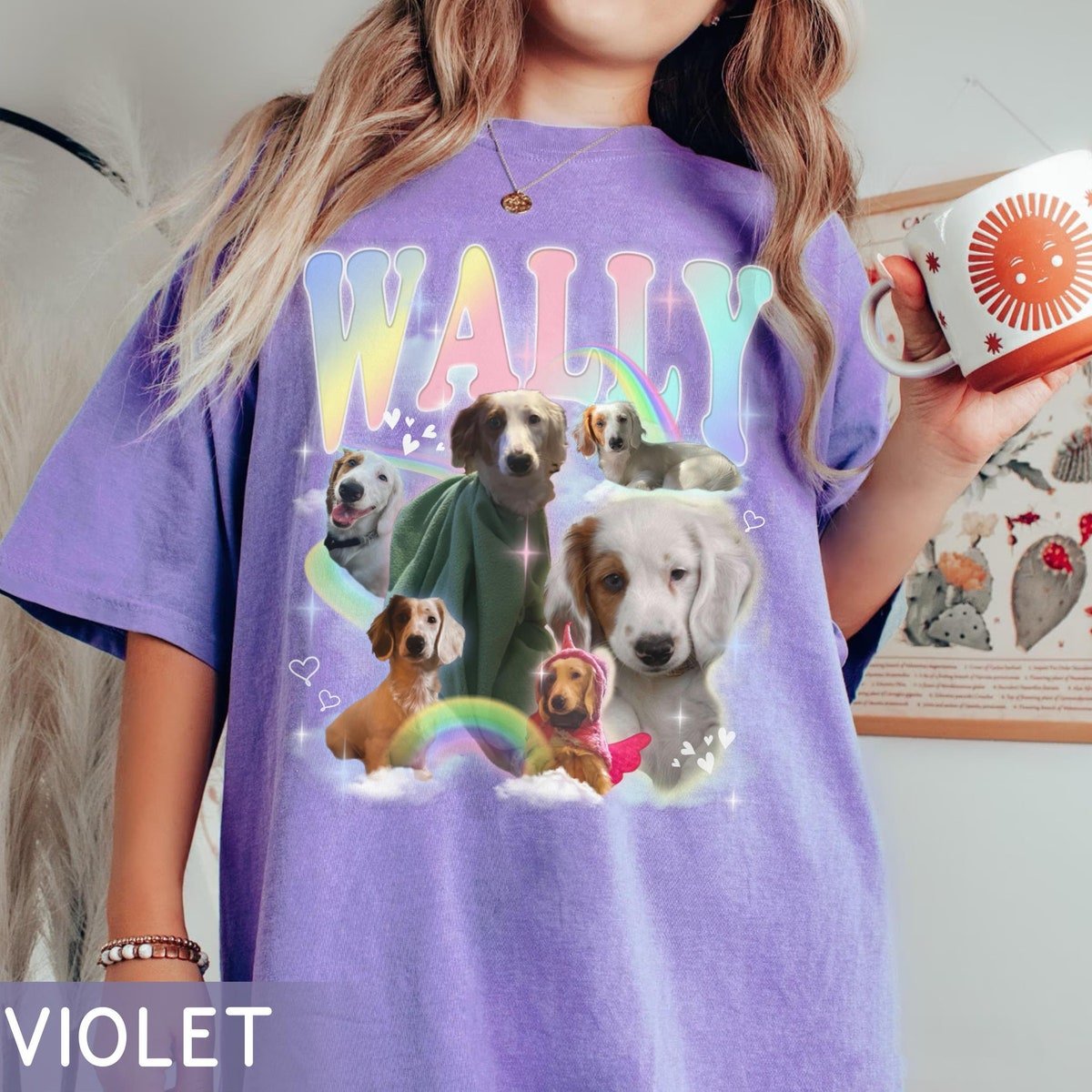 Pet Rainbow Comfort Colors Shirt Customizable Dog Cat Lover Gift