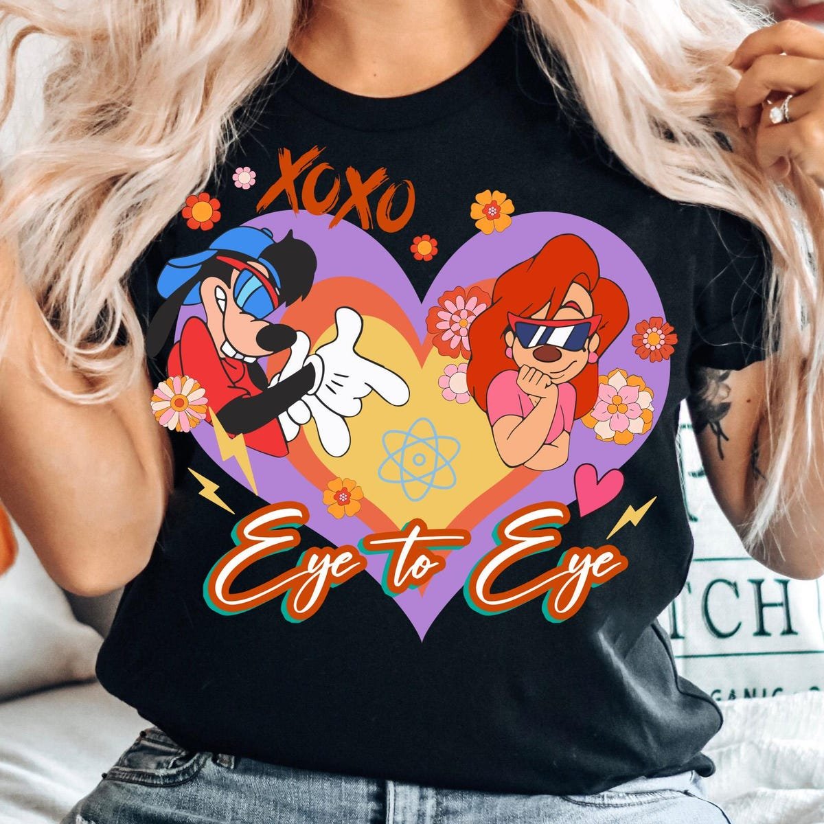 Retro Max Goof Roxanne Disney Couple Tee Disneyland Trip