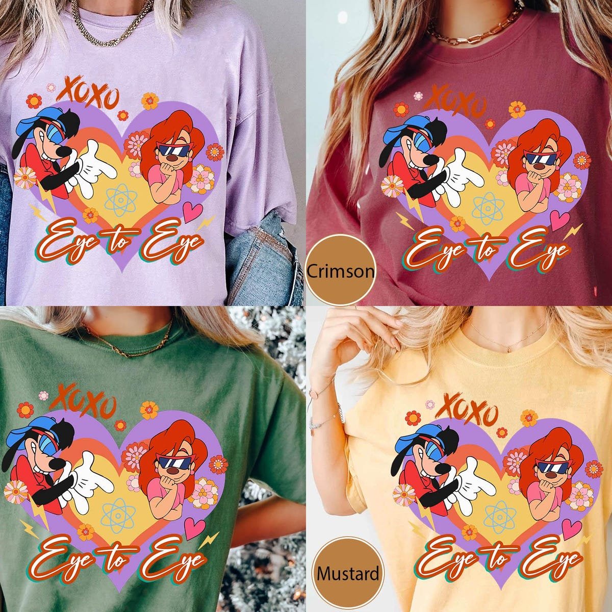 Retro Max Goof Roxanne Disney Couple Tee Disneyland Trip