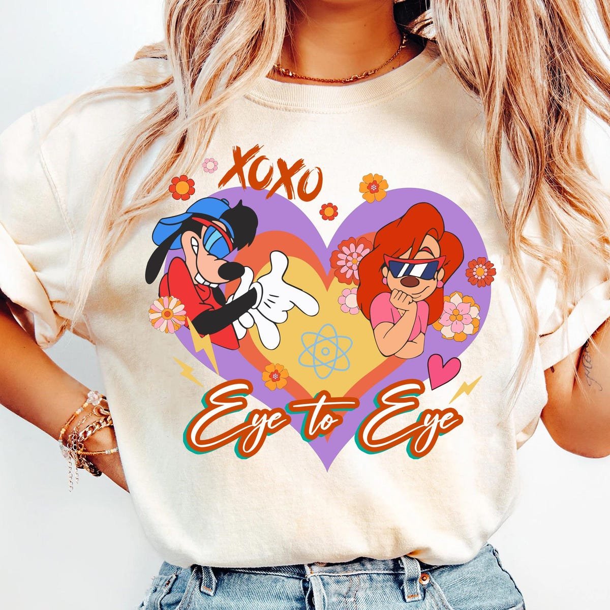 Retro Max Goof Roxanne Disney Couple Tee Disneyland Trip