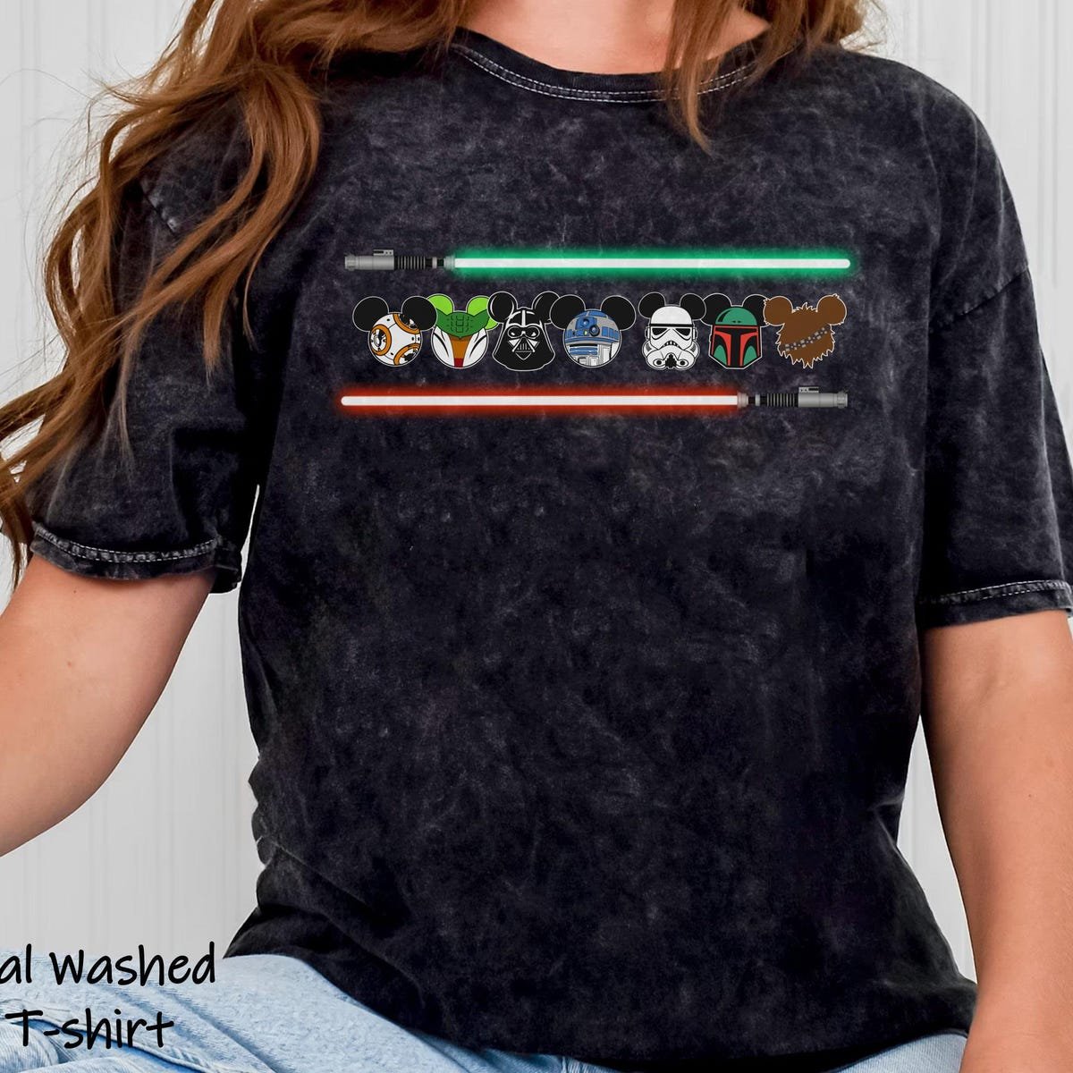 Star Wars Shirt Mickey Ears Lightsaber Darth Vader Yoda Tee