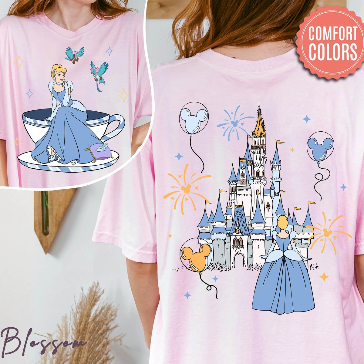 Two Sided Cinderella Mad Tea Cup Shirt Disneyland Matching Gift