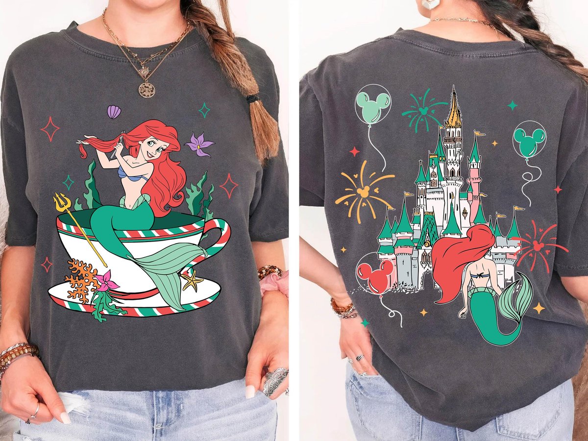 Two Sided Disney Princess Ariel Mad Tea Cup Shirt Disneyland Trip Gift.jpg