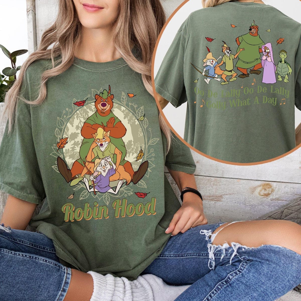 Two Sided Disney Robin Hood Little John Shirt Birthday Gift Disneyland Besties Trip