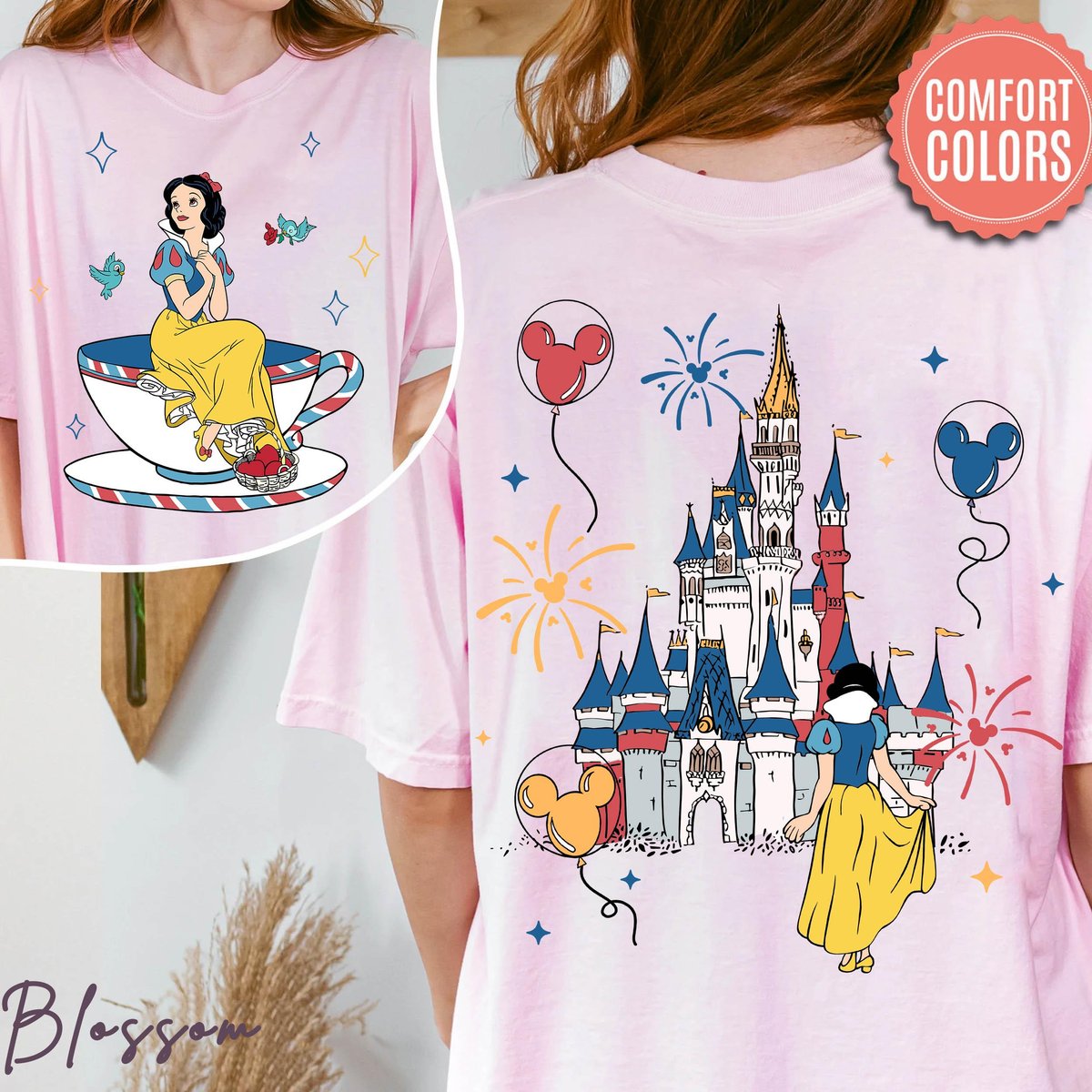 Two Sided Disney Snow White Tee for Princess Tea Party and Disneyland Trips