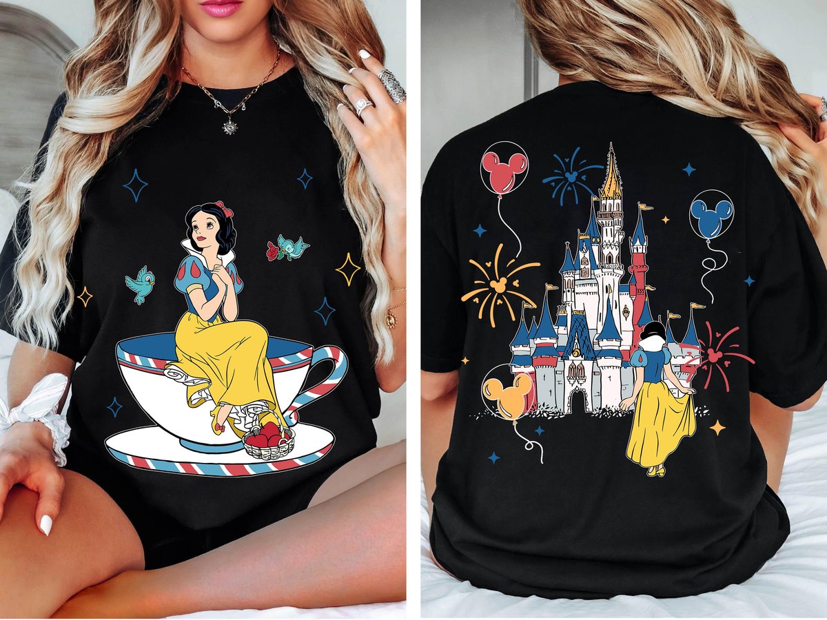 Two Sided Disney Snow White Tee for Princess Tea Party and Disneyland Trips