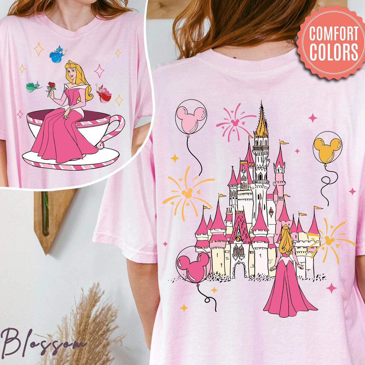 Two Sided Princess Aurora Mad Tea Cup Shirt Disney Sleeping Beauty Tee Gift