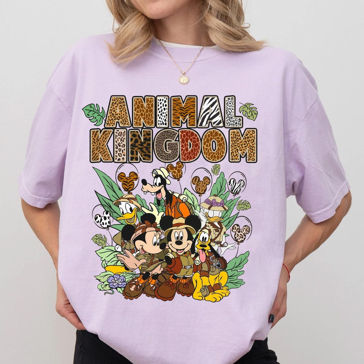 Vintage Disney Animal Kingdom Shirt Mickey Mouse Friends Balloon Design
