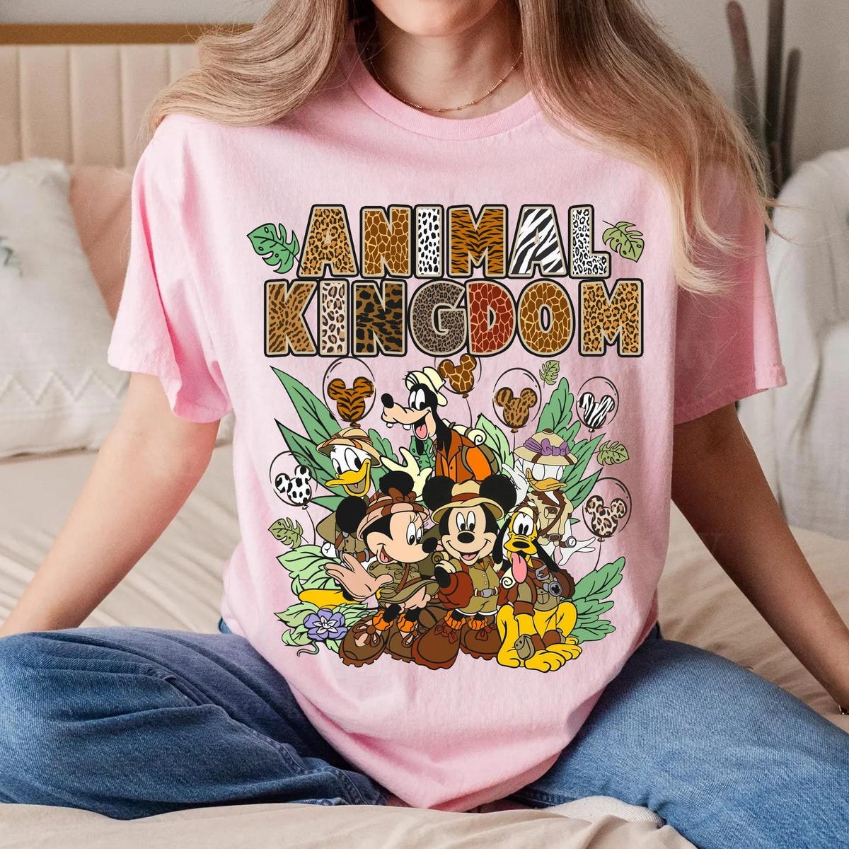 Vintage Disney Animal Kingdom Shirt Mickey Mouse Friends Balloon Design