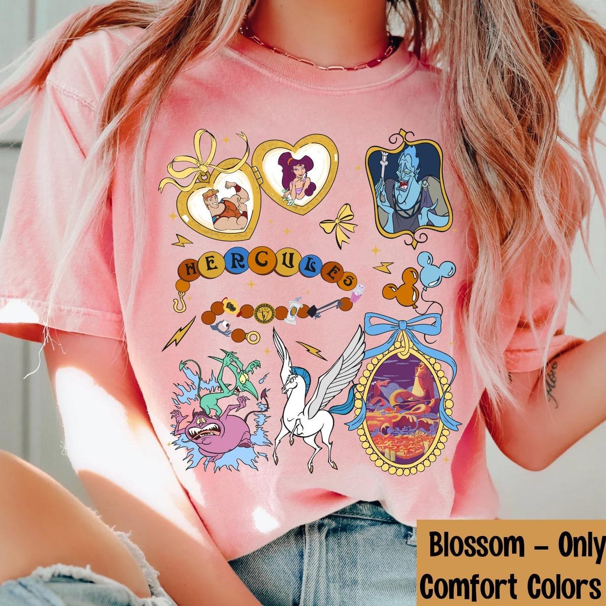 Vintage Disney Hercules Shirt Watercolor Design Magic Kingdom Trip