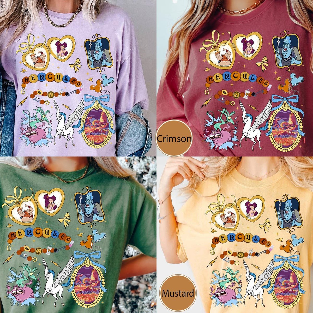 Vintage Disney Hercules Shirt Watercolor Design Magic Kingdom Trip