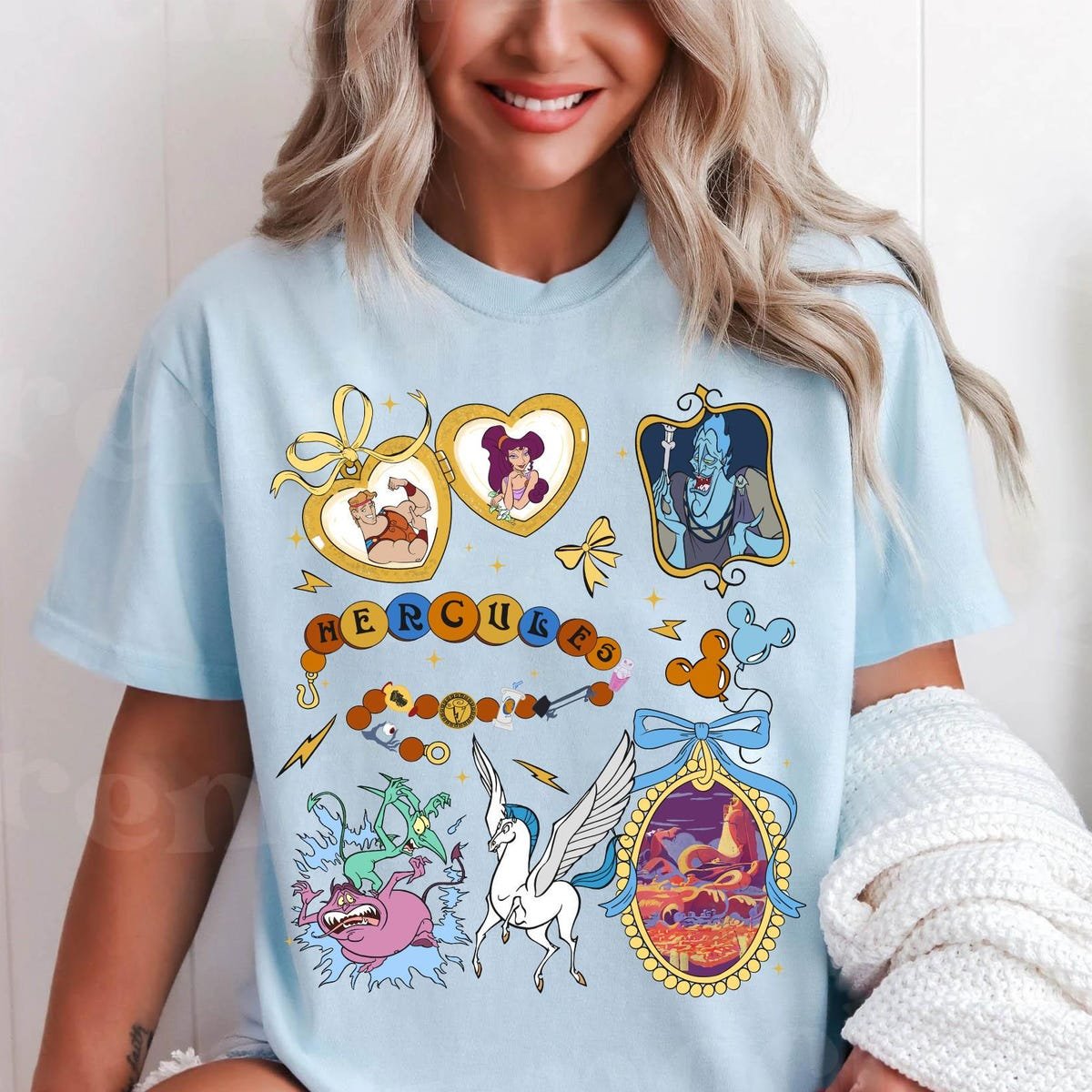 Vintage Disney Hercules Shirt Watercolor Design Magic Kingdom Trip