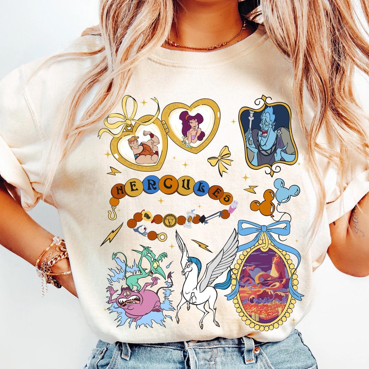 Vintage Disney Hercules Shirt Watercolor Design Magic Kingdom Trip