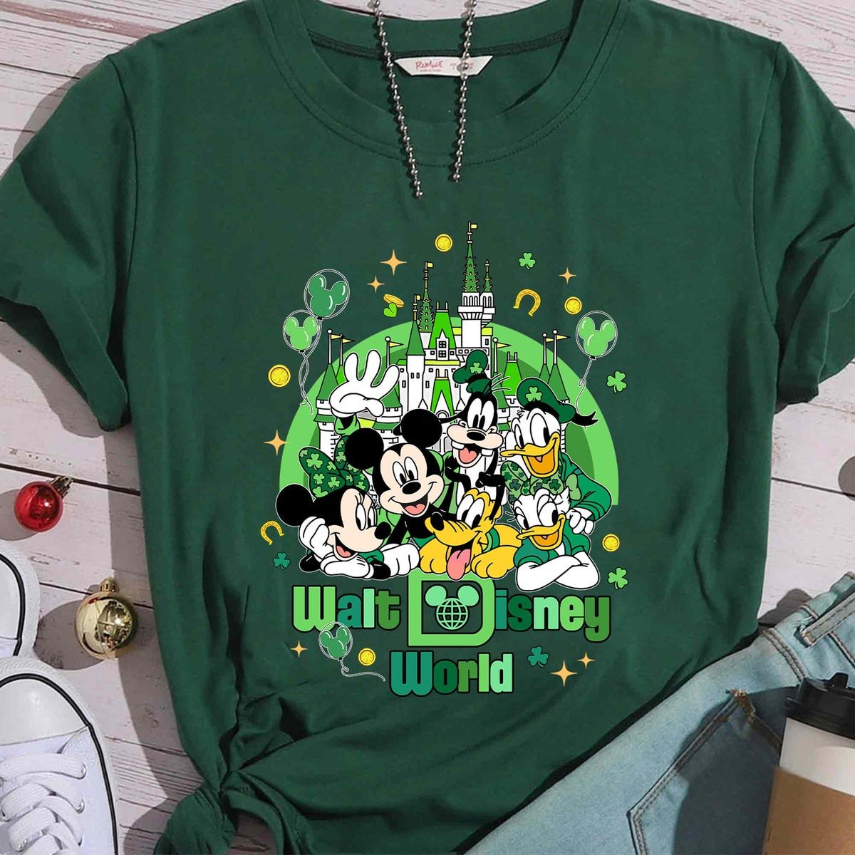 Vintage Disney World St Patricks Day Shirt 1971 Mickey and Friends Tee